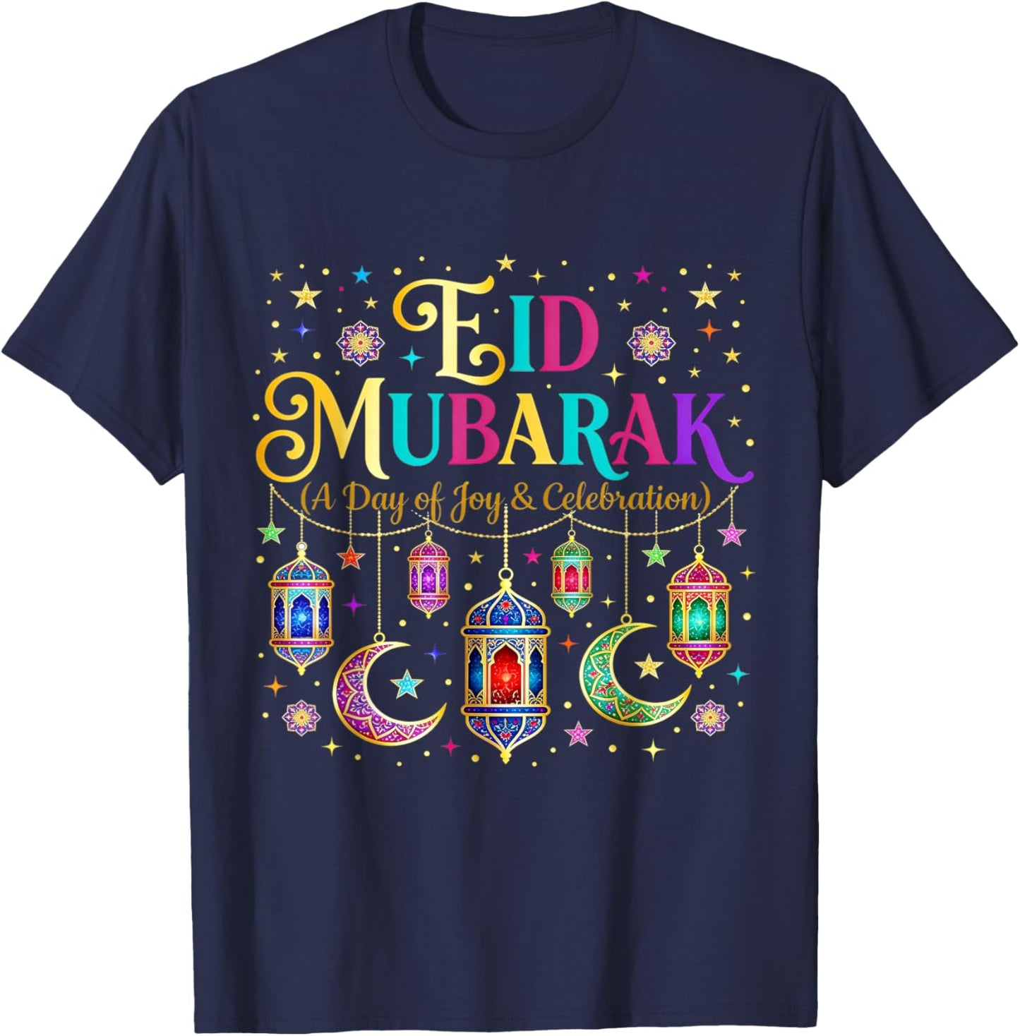 Eid Mubarak Muslim Celebration Costume for Eid Al Fitr 2026 T-Shirt - T-Shirt | Navy