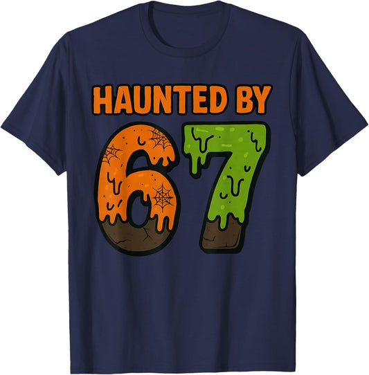67 Meme Halloween Haunted Spooky - Six Seven Gen Alpha Z T-Shirt - T-Shirt | Navy