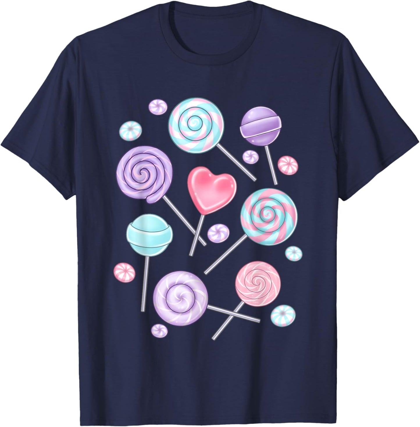 Cute Lollipop Candy Design Girl Toddler Kids T-Shirt - T-Shirt | Navy