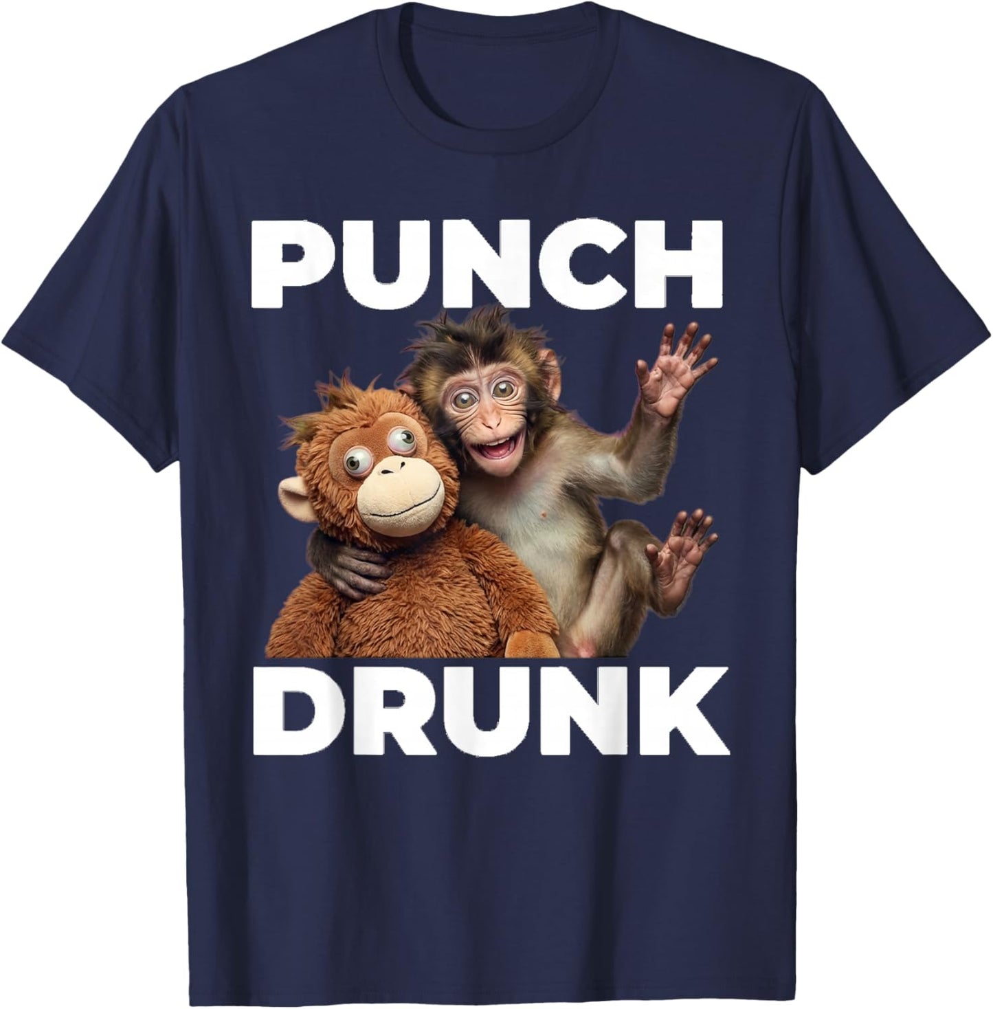 Punch the Monkey Punch Drunk T-Shirt - T-Shirt | Navy