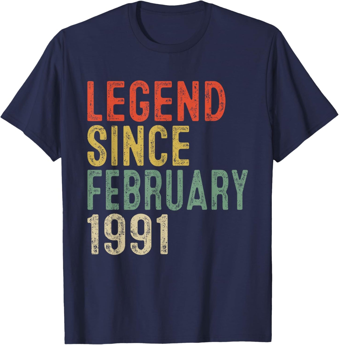Legend Since February 1991 35th Birthday Gifts 35 Year Old T-Shirt - T-Shirt | Navy
