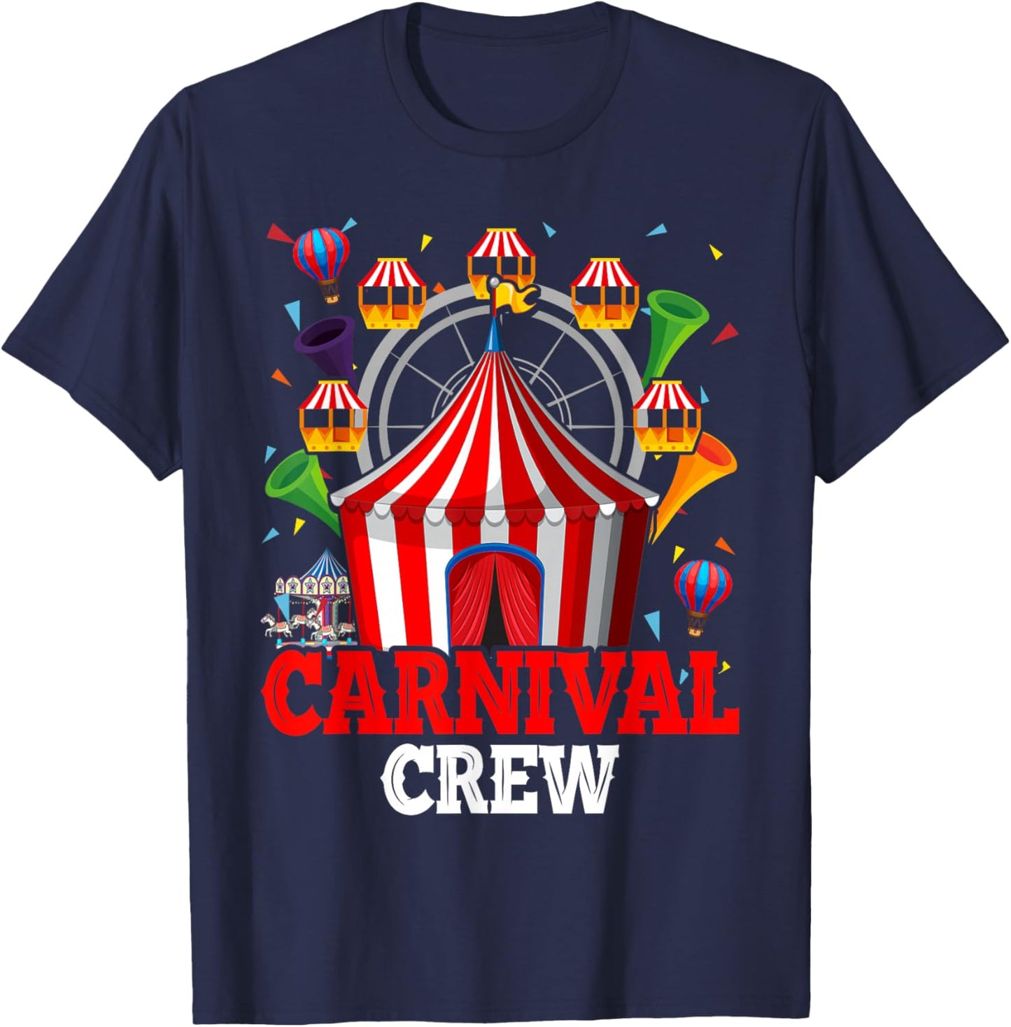 Carnival Crew for Birthday Theme Party Matching Family T-Shirt - T-Shirt | Navy