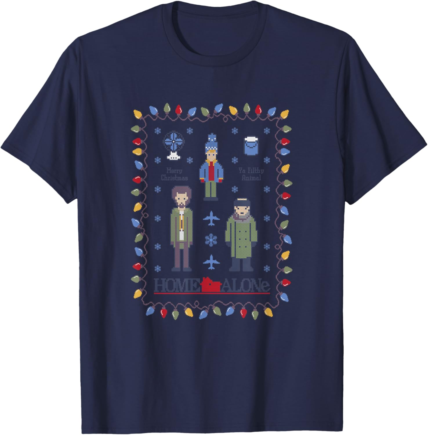 Home Alone Vintage Christmas Holiday Bandits T-Shirt - T-Shirt | Navy