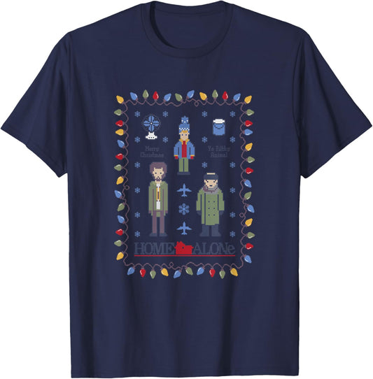 Home Alone Vintage Christmas Holiday Bandits T-Shirt - T-Shirt | Navy