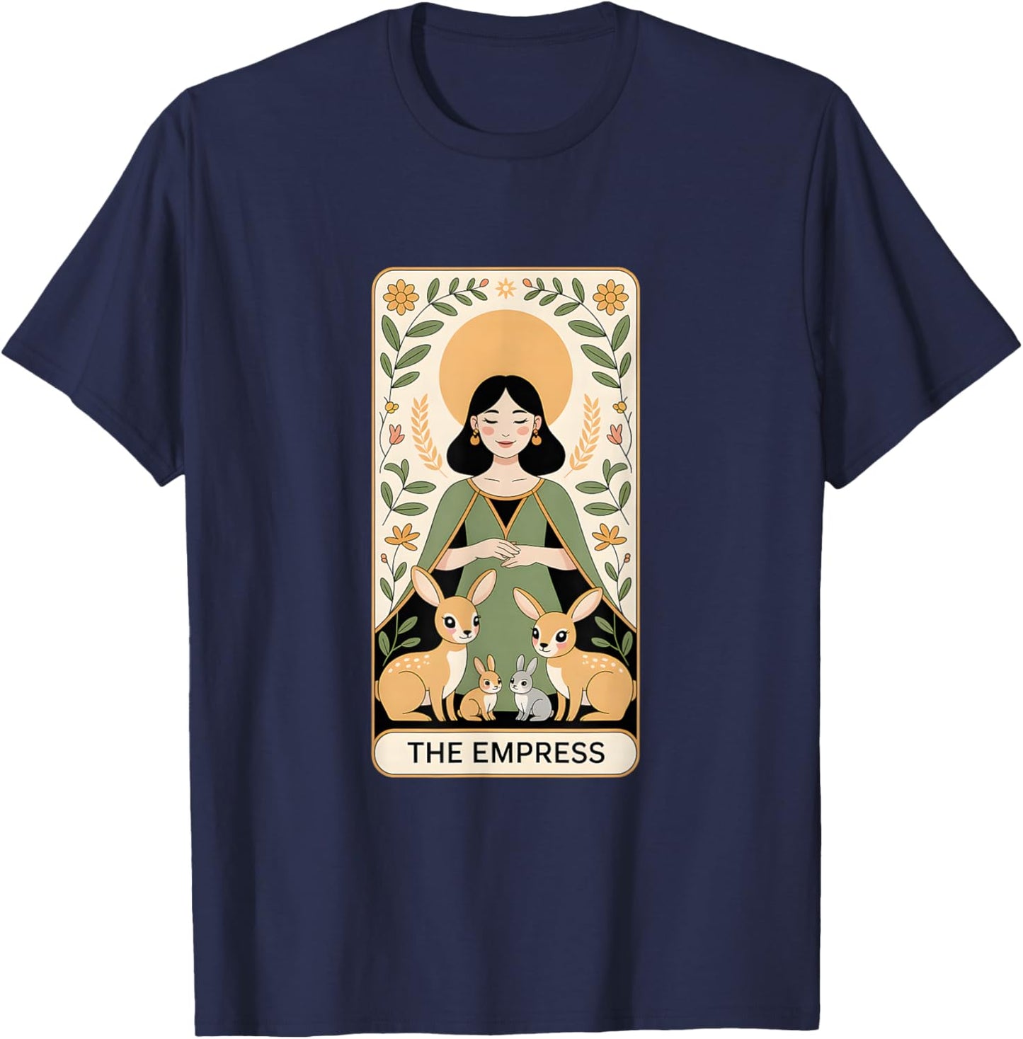 The Empress Tarot Card Illustration T-Shirt - T-Shirt | Navy