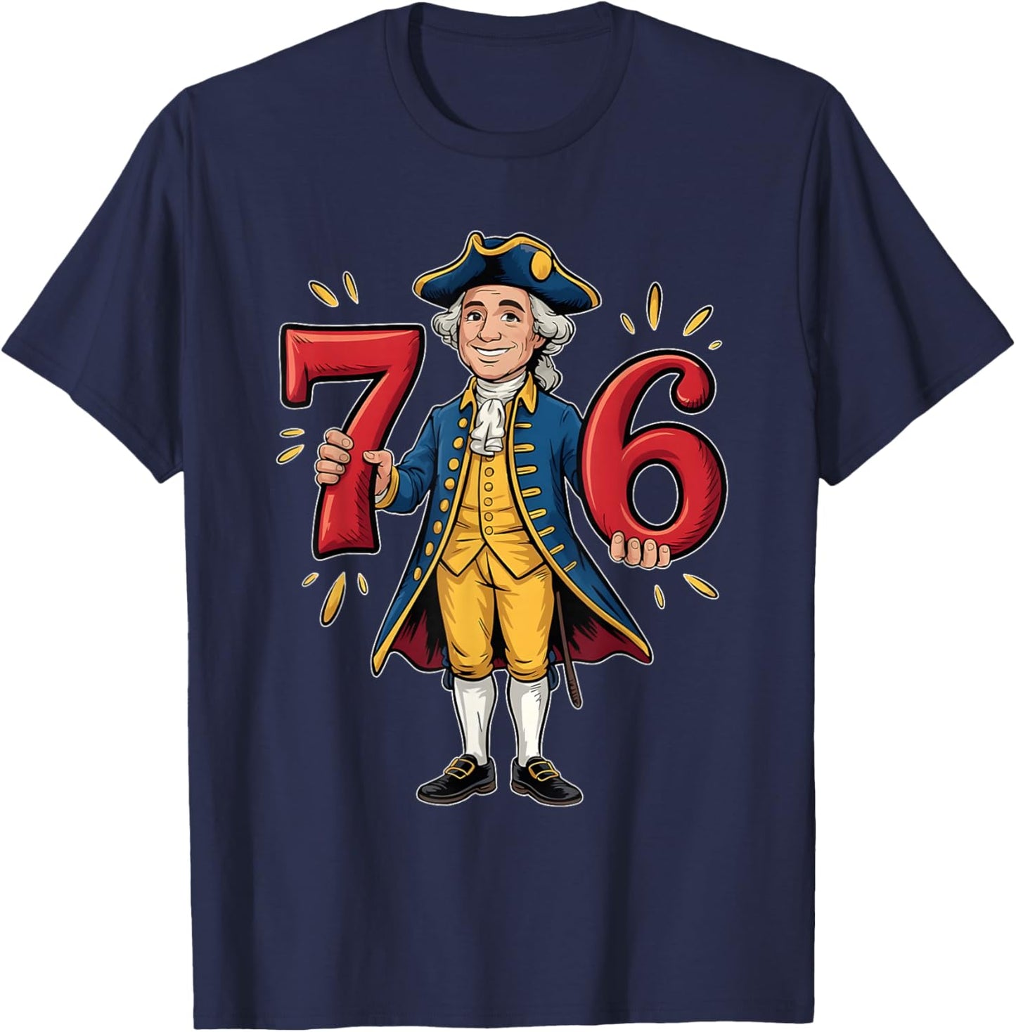 67 Funny George Washington Meme Six Seven Gen Alpha Slang T-Shirt - T-Shirt | Navy