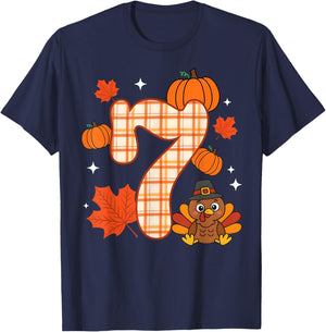 Number 7 67 Meme Thanksgiving Turkey Men Women Kids T-Shirt - T-Shirt | Navy