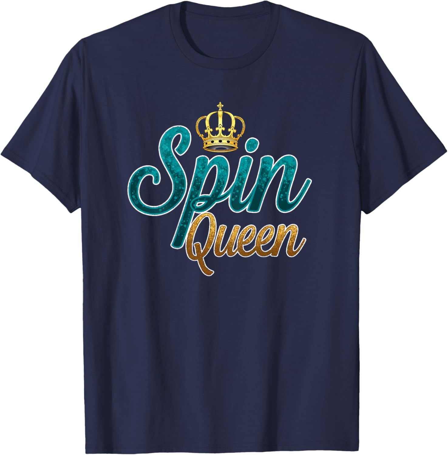 Spin Queen, Backprint T-Shirt - T-Shirt | Navy