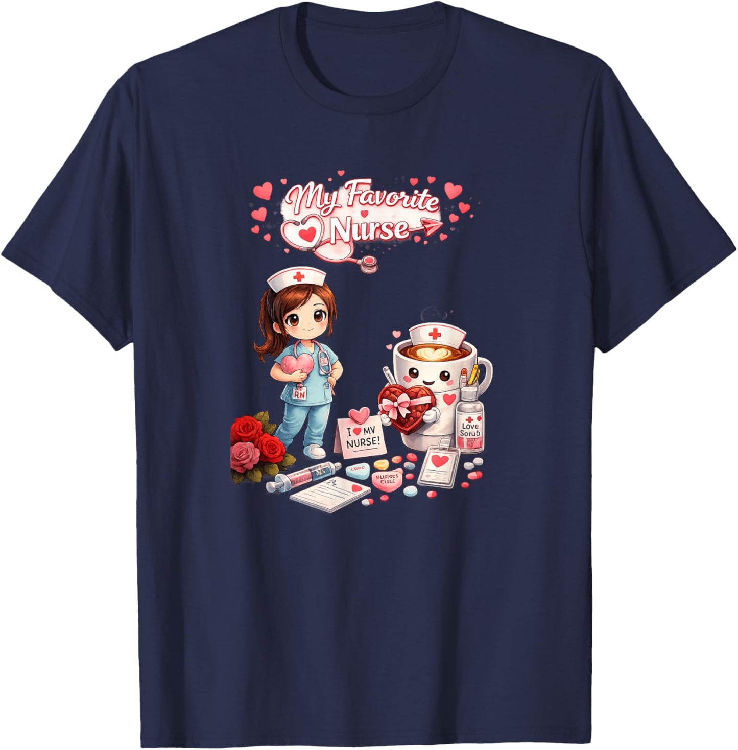 Nurse be My Valentine T-Shirt - T-Shirt | Navy