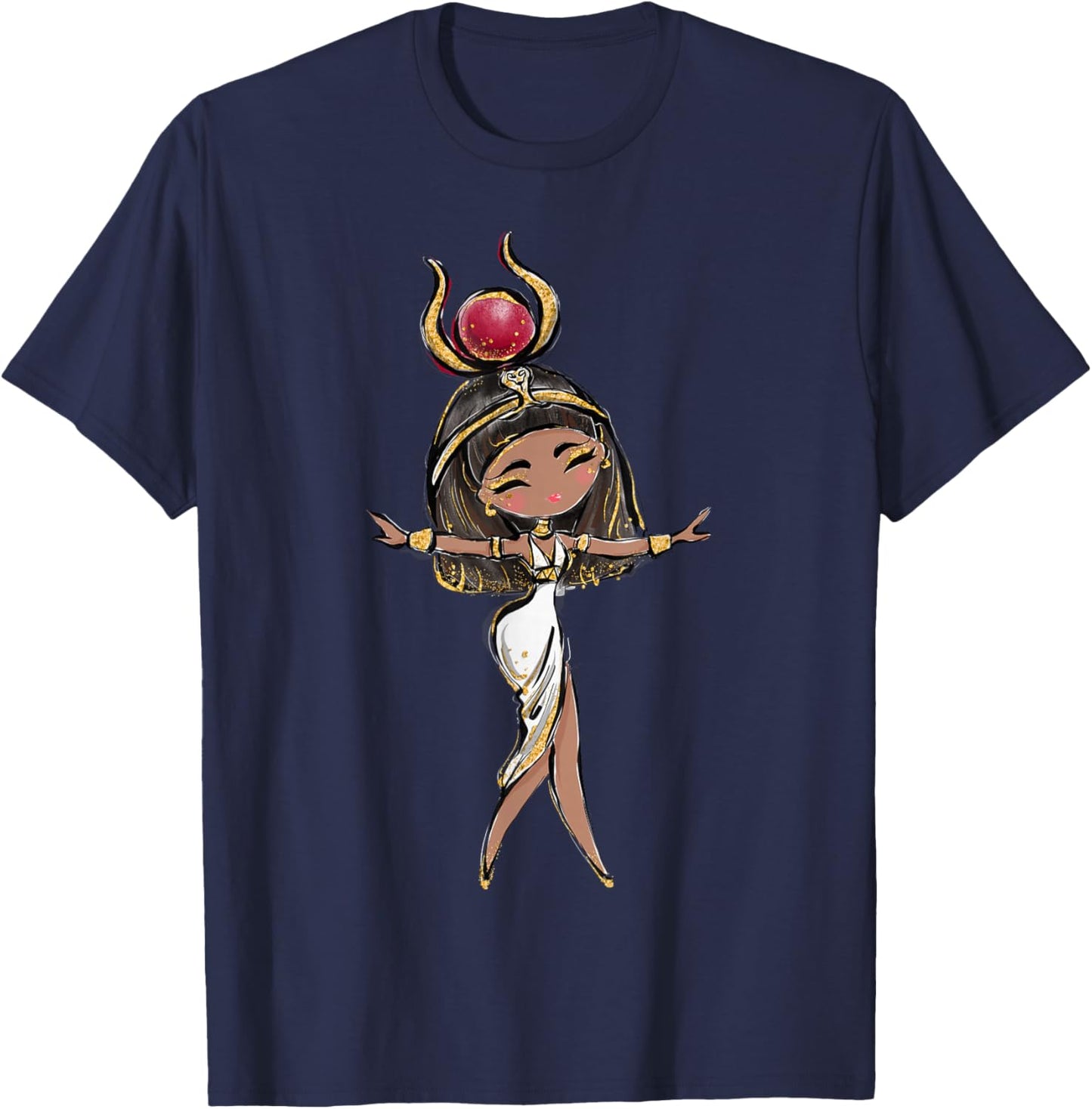 Hathor Ancient Egyptian Egypt Trip Art Decor T-Shirt - T-Shirt | Navy