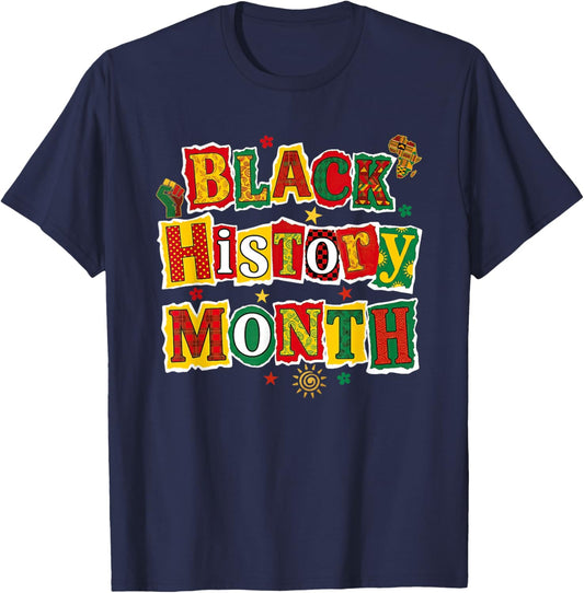 Black History Month African American Pride Men Women Kids T-Shirt - T-Shirt | Navy