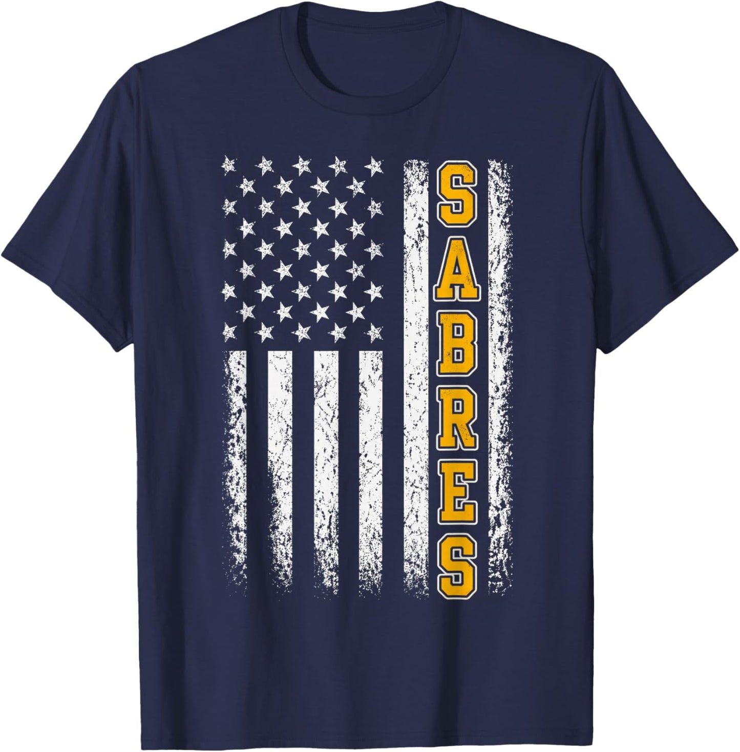Vintage Sabres USA Flag Classic Gifts Women Kids T-Shirt - T-Shirt | Navy