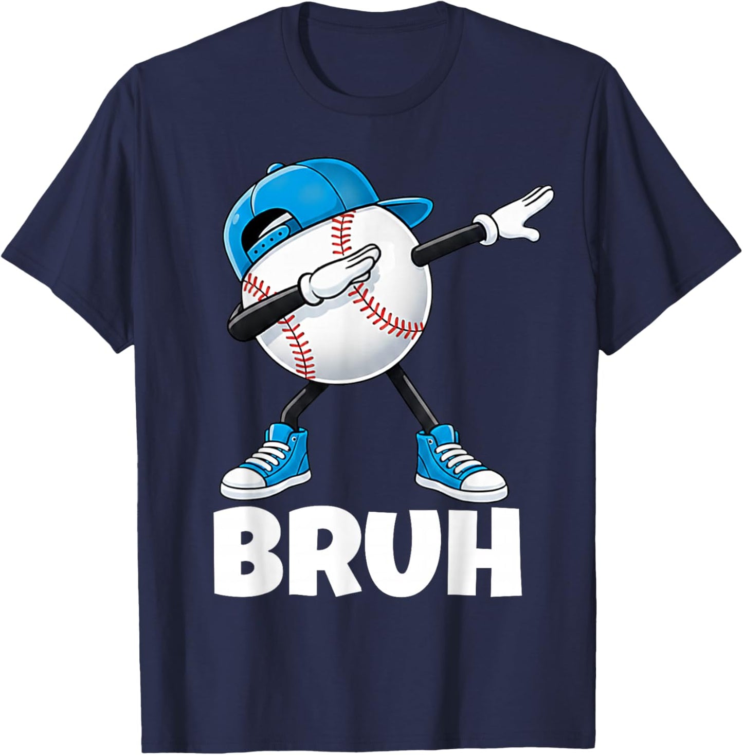 Boys Baseball Teen Apparel Cute Meme Bruh T-Shirt - T-Shirt | Navy