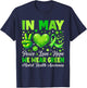 in May We Wear Green Mental Health Awareness Peace Love Hope T-Shirt - T-Shirt | Navy