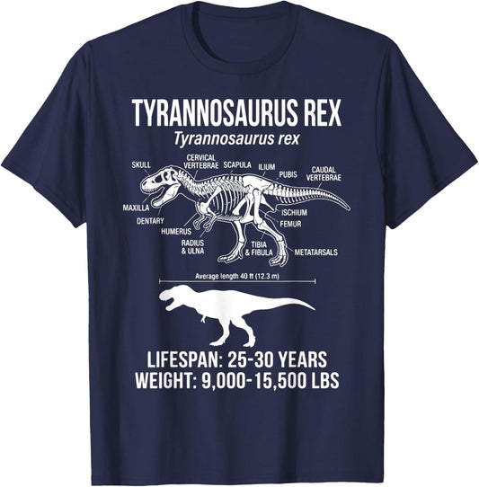 T-Rex Diagram Tyrannosaurus Rex T-Shirt - T-Shirt | Navy
