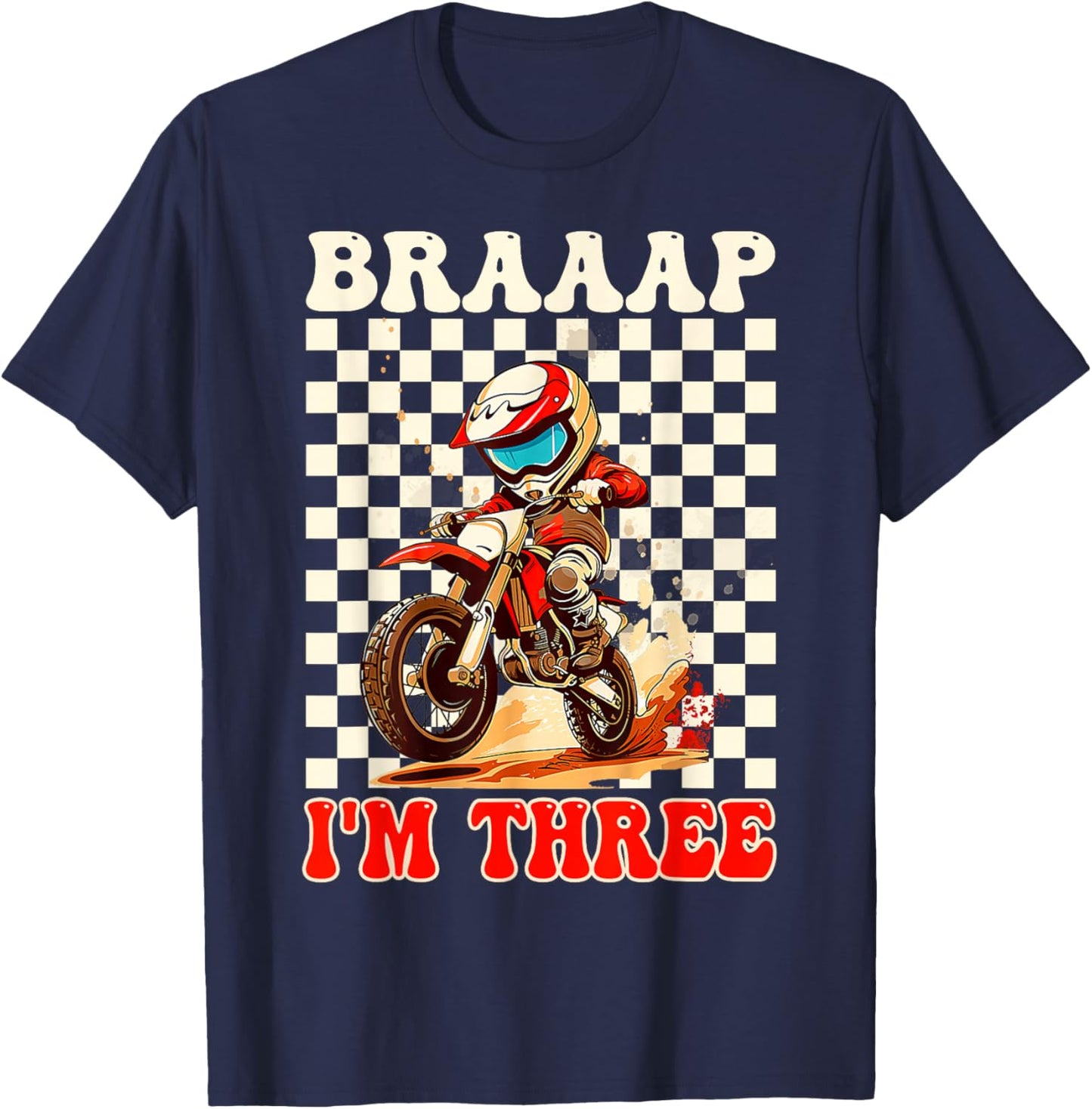 Kids It's My 3rd Birthday Boy Motocross Dirt Bike 3 Year Old T-Shirt - T-Shirt | Navy