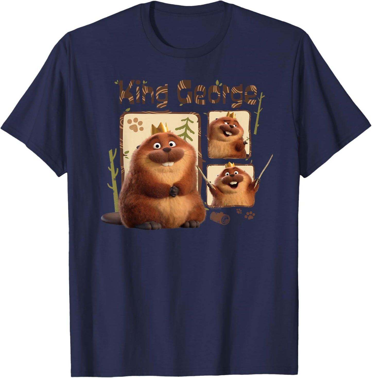 Disney and Pixar's Hoppers King George King of The Beavers T-Shirt - T-Shirt | Navy