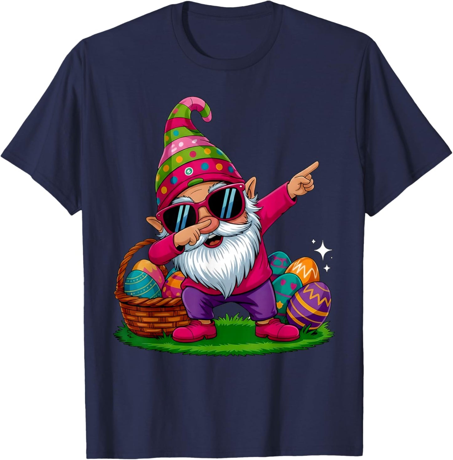 Happy Easter Day Gnome Hug Easter Eggs Women Girl T-Shirt - T-Shirt | Navy
