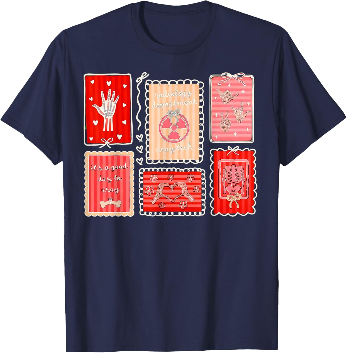 Radiology Valentine Heart for Valentine X-ray Tech T-Shirt - T-Shirt | Navy