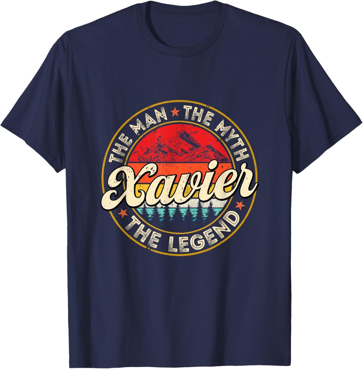 Xavier The Man The Myth The Legend Personalized Name T-Shirt - T-Shirt | Navy