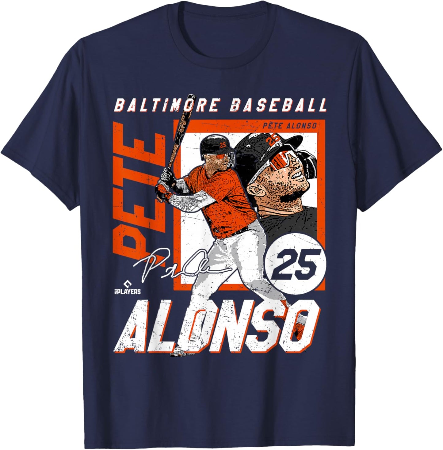 Pete Alonso | Baltimore Baseball Players | MLBPAL202M T-Shirt - T-Shirt | Navy