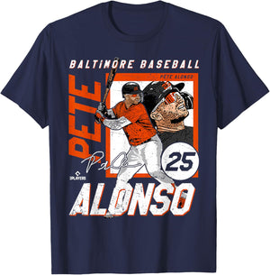 Pete Alonso | Baltimore Baseball Players | MLBPAL202M T-Shirt - T-Shirt | Navy