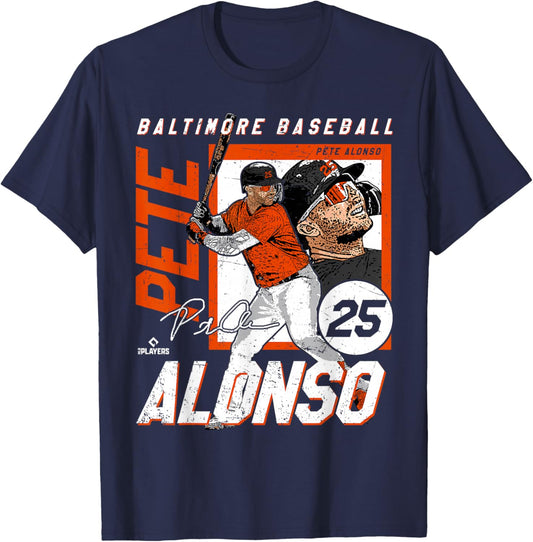 Pete Alonso | Baltimore Baseball Players | MLBPAL202M T-Shirt - T-Shirt | Navy