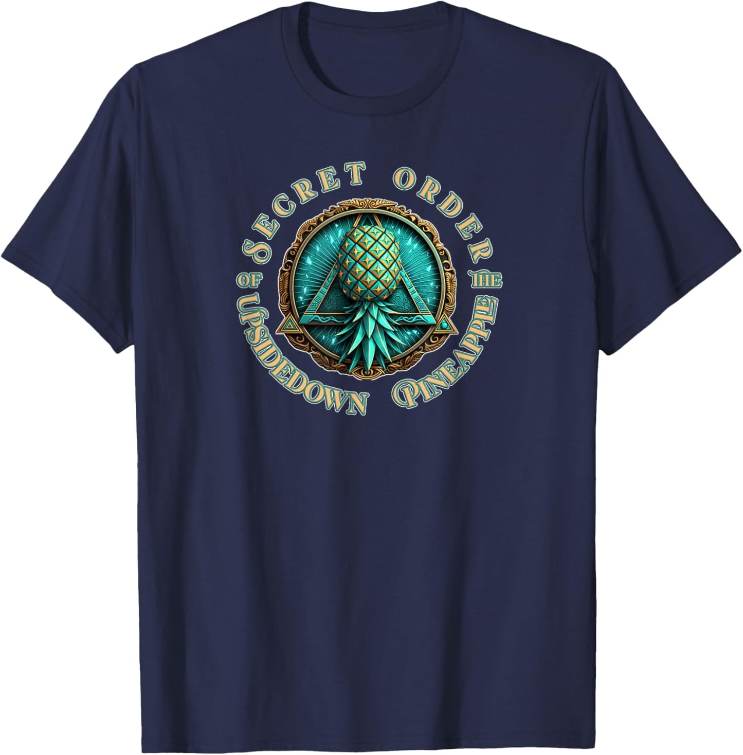 Secret Order - Upside Down Pineapple Alternative Lifestyle T-Shirt - T-Shirt | Navy