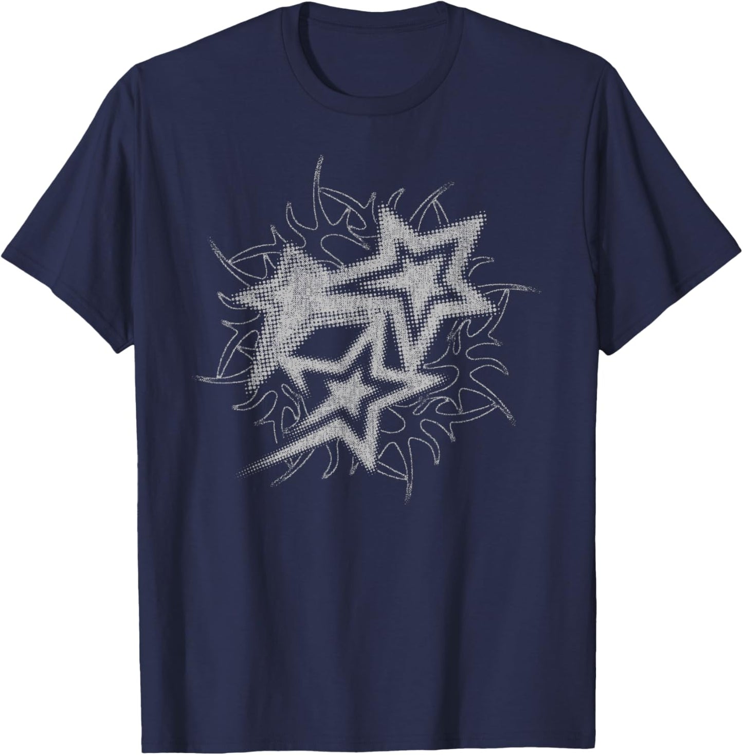Y2k Grunge Stars 2000s Tattoo Vintage Graphic T-Shirt - T-Shirt | Navy