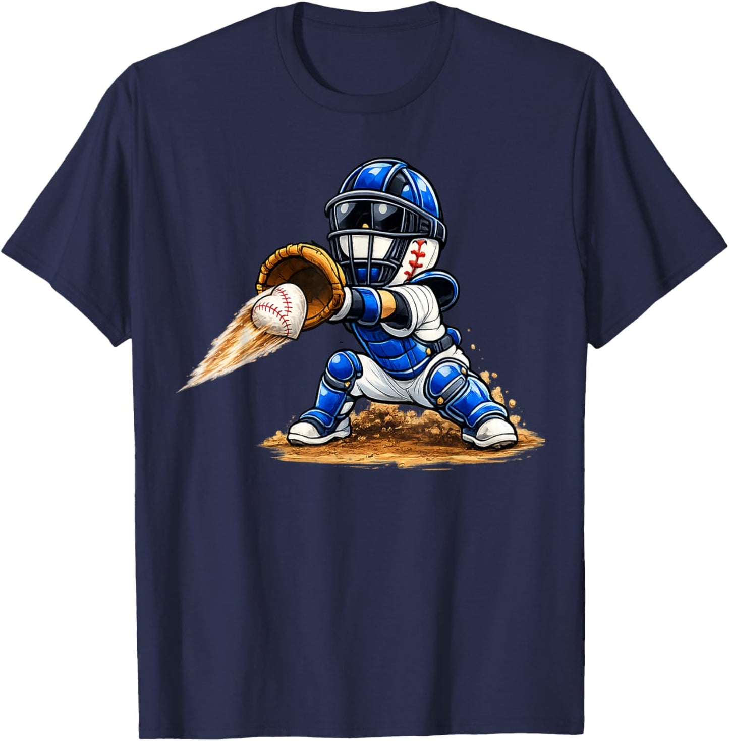 Baseball Valentine's Day Drip Ice Cream Team T-Shirt - T-Shirt | Navy