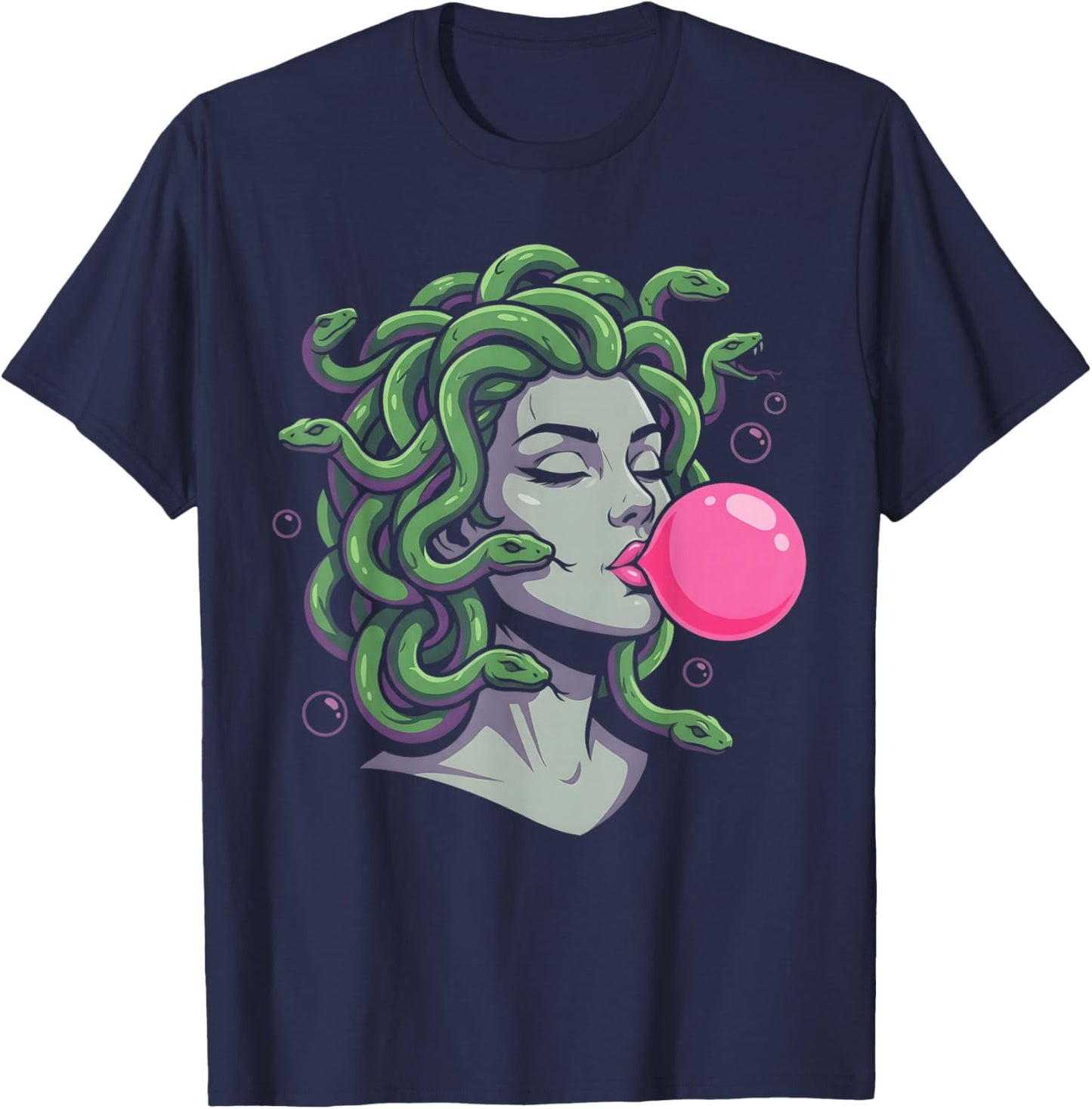 Medusa Bubble Gum T-Shirt - T-Shirt | Navy