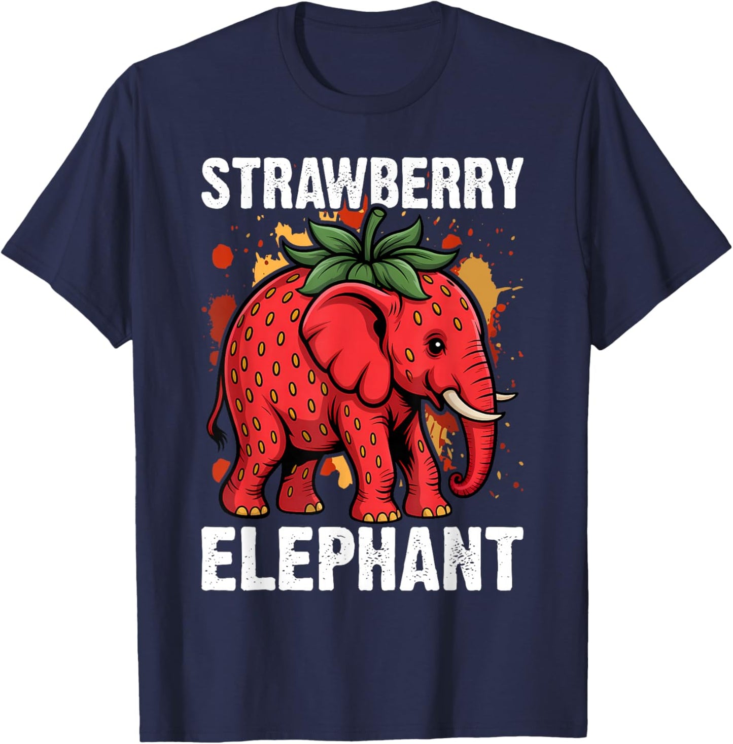 Kids Meme Strawberry Elephant T-Shirt - T-Shirt | Navy