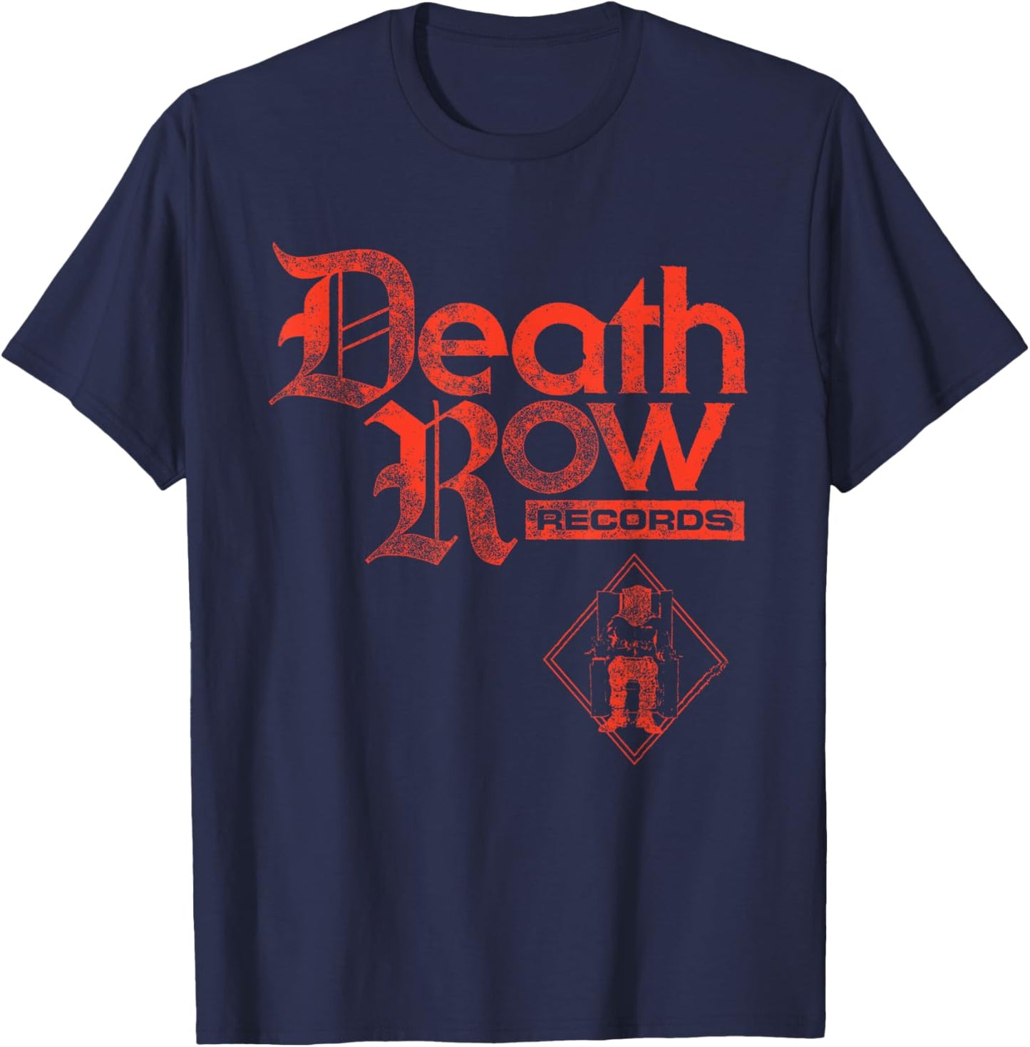 Official Death Row Records Gothic Logo T-Shirt - T-Shirt | Navy