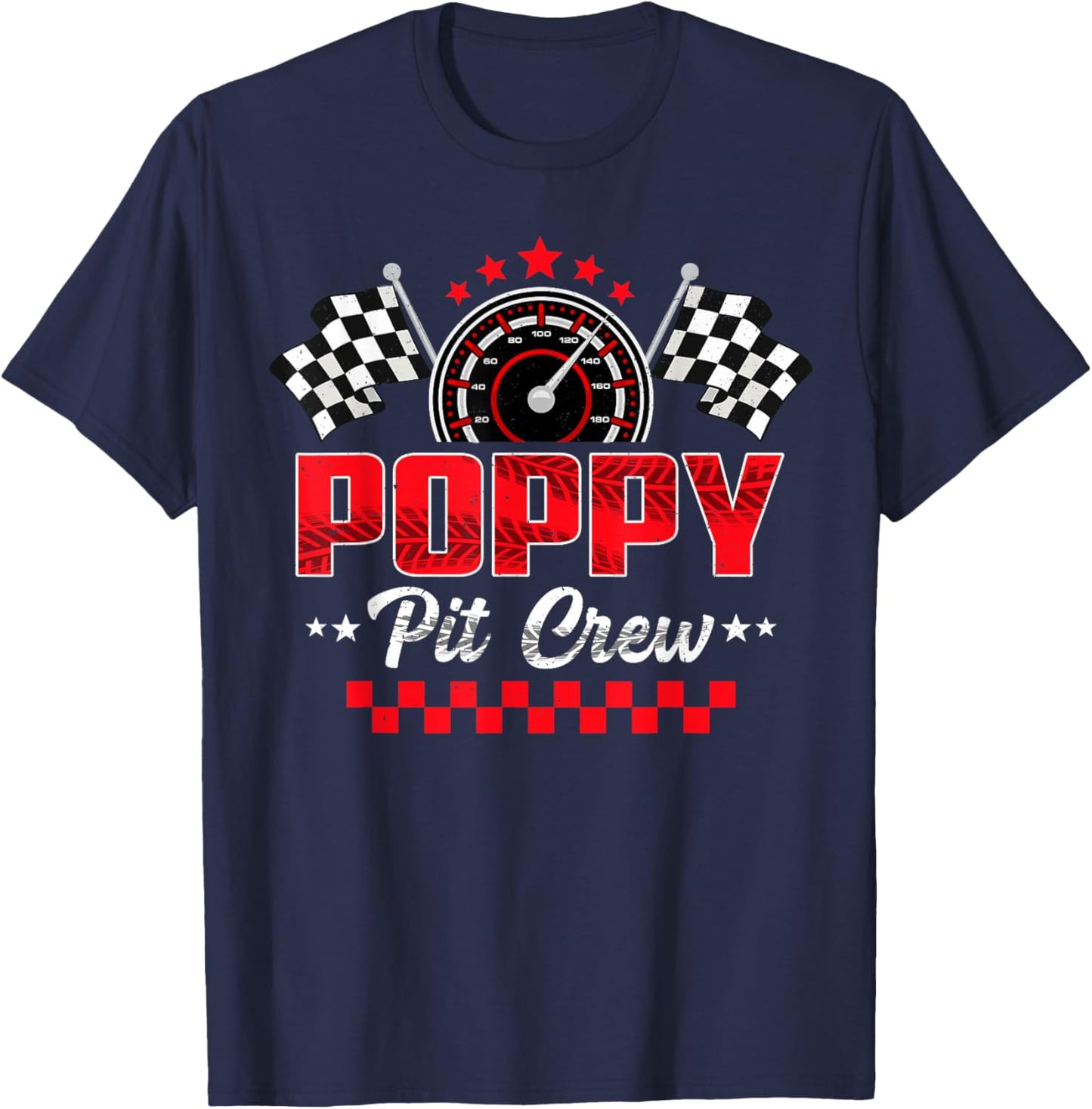 Race Car Birthday Party Racing Family Poppy Pit Crew T-Shirt - T-Shirt | Navy