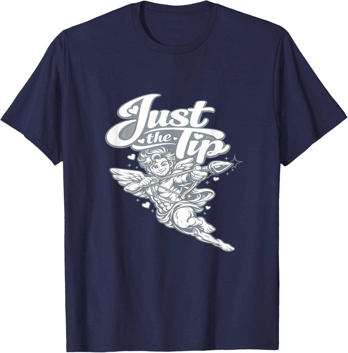 Playful Valentine Cupid Graphic - Just The Tip T-Shirt - T-Shirt | Navy