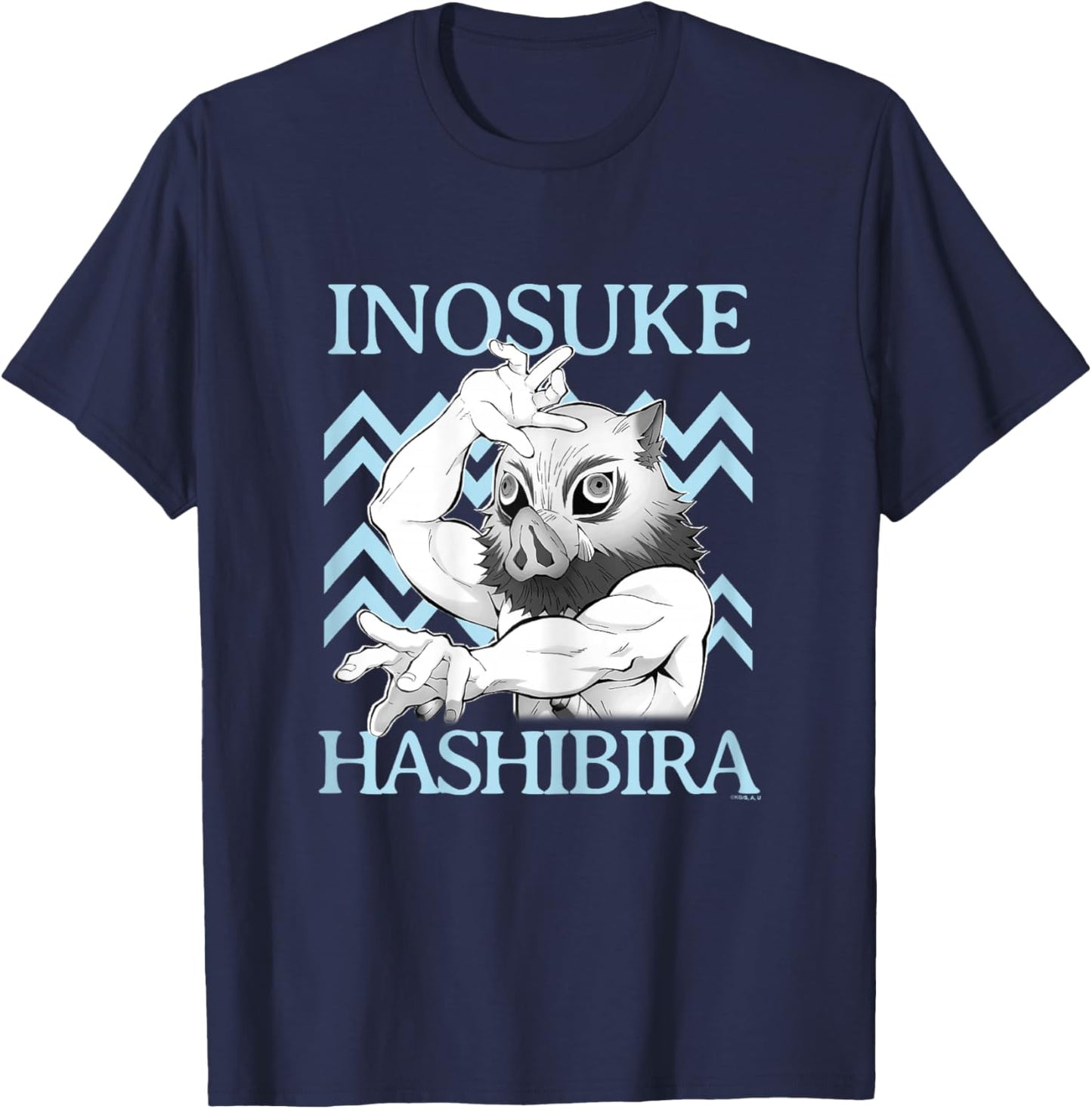 Demon Slayer: Kimetsu no Yaiba Inosuke Fierce Battle Mode T-Shirt - T-Shirt | Navy