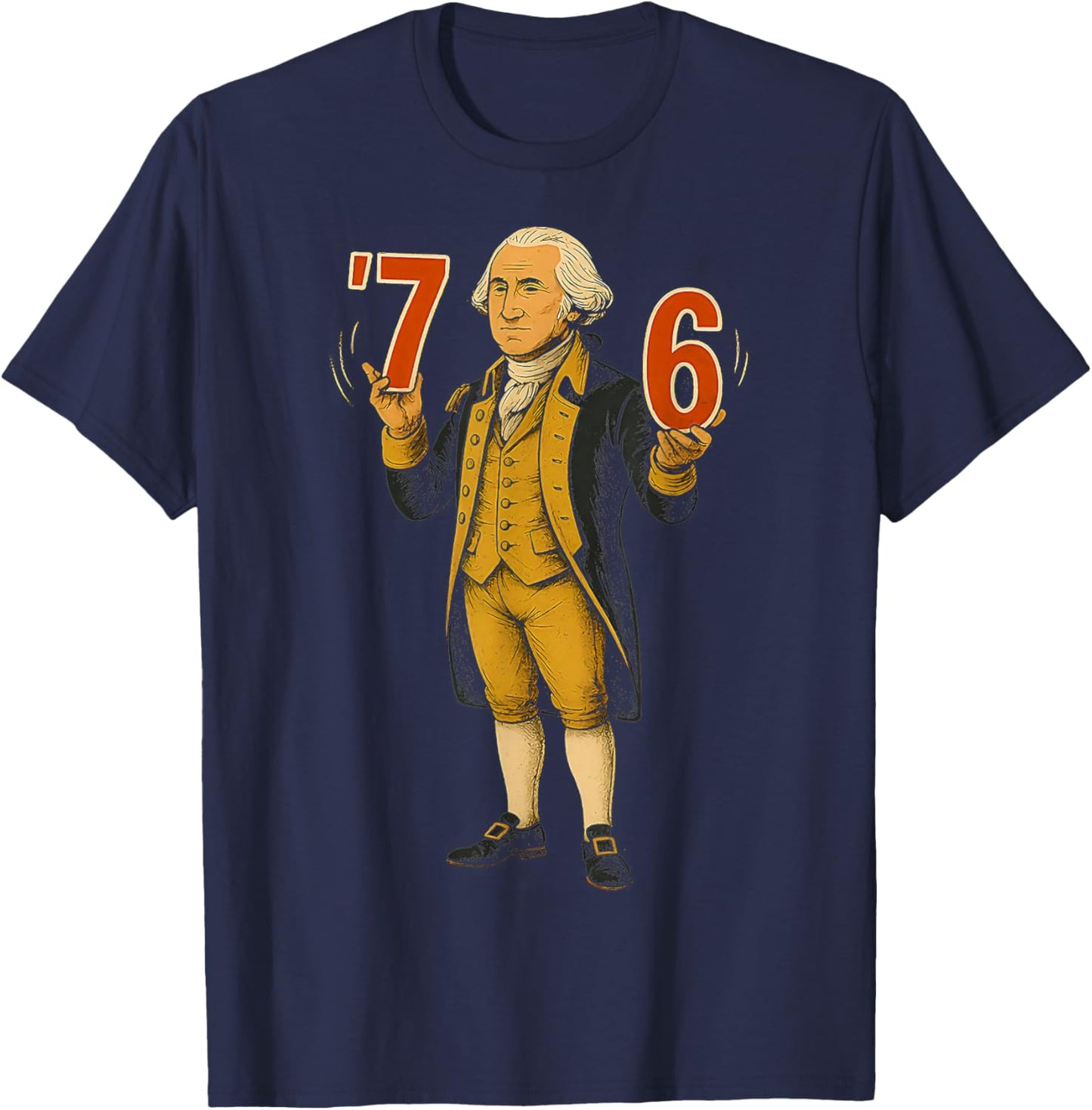 6-7 7-6 George Washington T-Shirt - T-Shirt | Navy