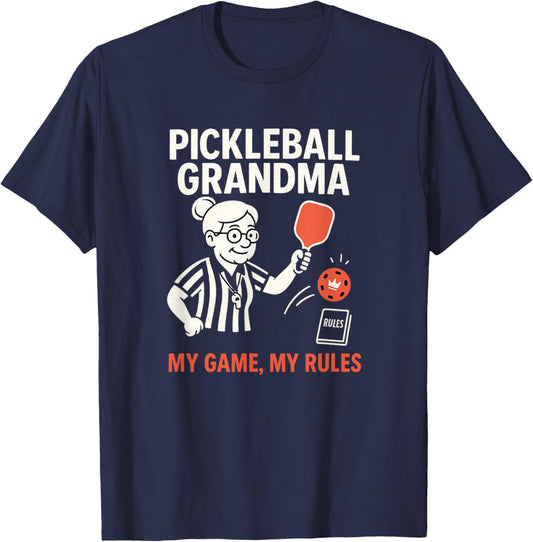 Pickleball Grandma My Game My Rules T T-Shirt - T-Shirt | Navy