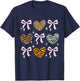 Girls Animal Print Bow Clothes Kids Cheetah Leopard Heart T-Shirt - T-Shirt | Navy