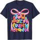100 Days of 4th Grade Teacher Coquette Bow Girl Women T-Shirt - T-Shirt | Navy