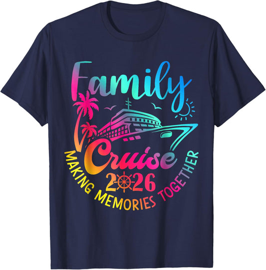 Family Cruise 2026 Summer Making Memories Together Party T-Shirt - T-Shirt | Navy