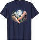 Heart-Shaped Nature Landscape Art, Scenic Moon T-Shirt - T-Shirt | Navy