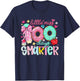 Little Miss 100 Days Smarter Girls Kids 100th Day of School T-Shirt - T-Shirt | Navy