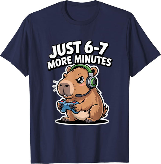 67 Meme Funny Gaming Capybara 6 7 Six Seven 6-7 Gamer T-Shirt - T-Shirt | Navy