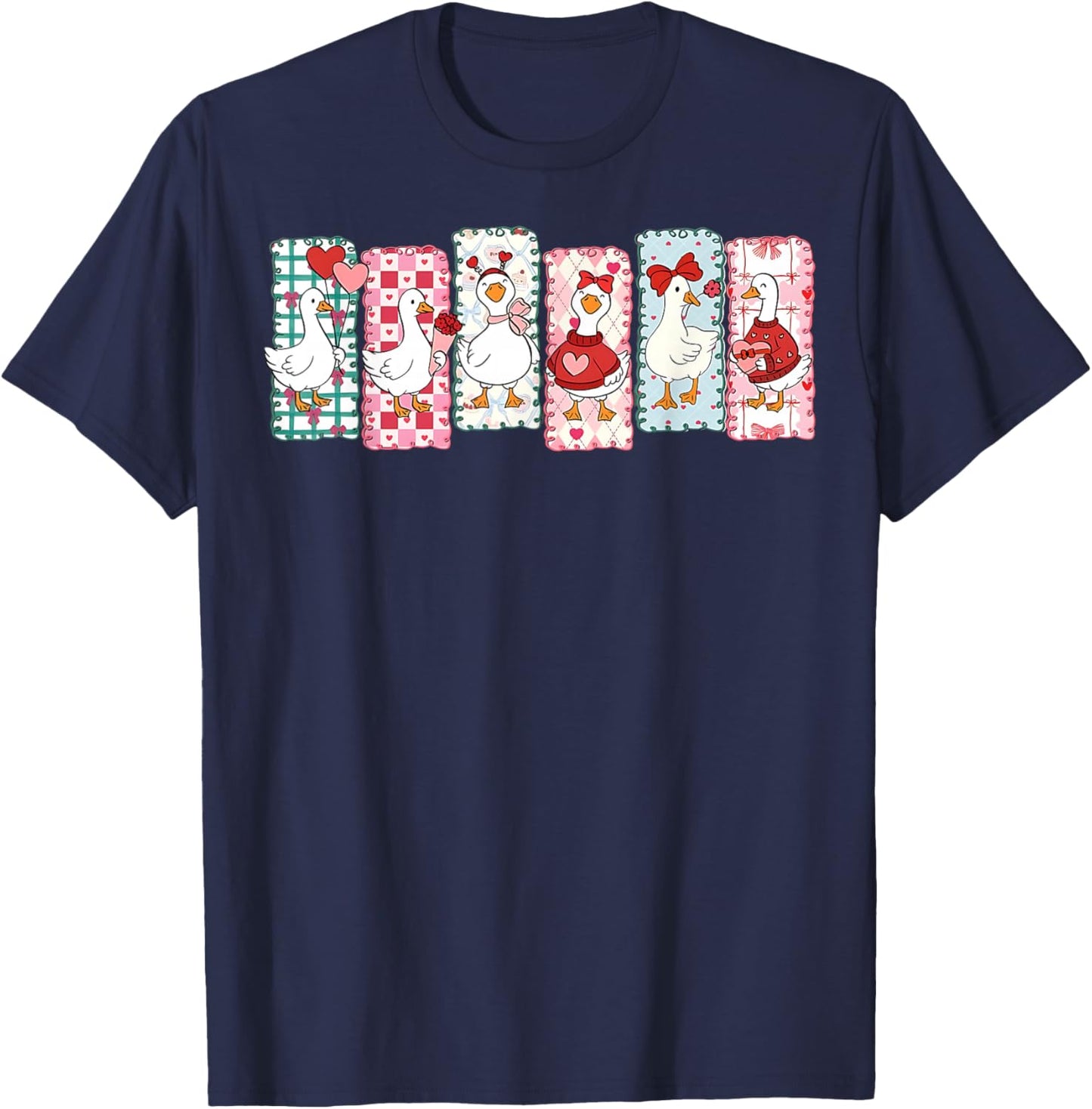 Just A Lovely Goose Cute Goose Valentine's Day T-Shirt - T-Shirt | Navy