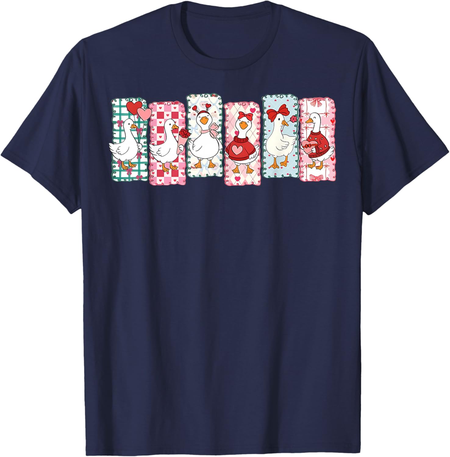 Just A Lovely Goose Cute Goose Valentine's Day T-Shirt - T-Shirt | Navy