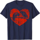 Vintage Valentines Day Graphic Novelty Crow Love Heart T-Shirt - T-Shirt | Navy