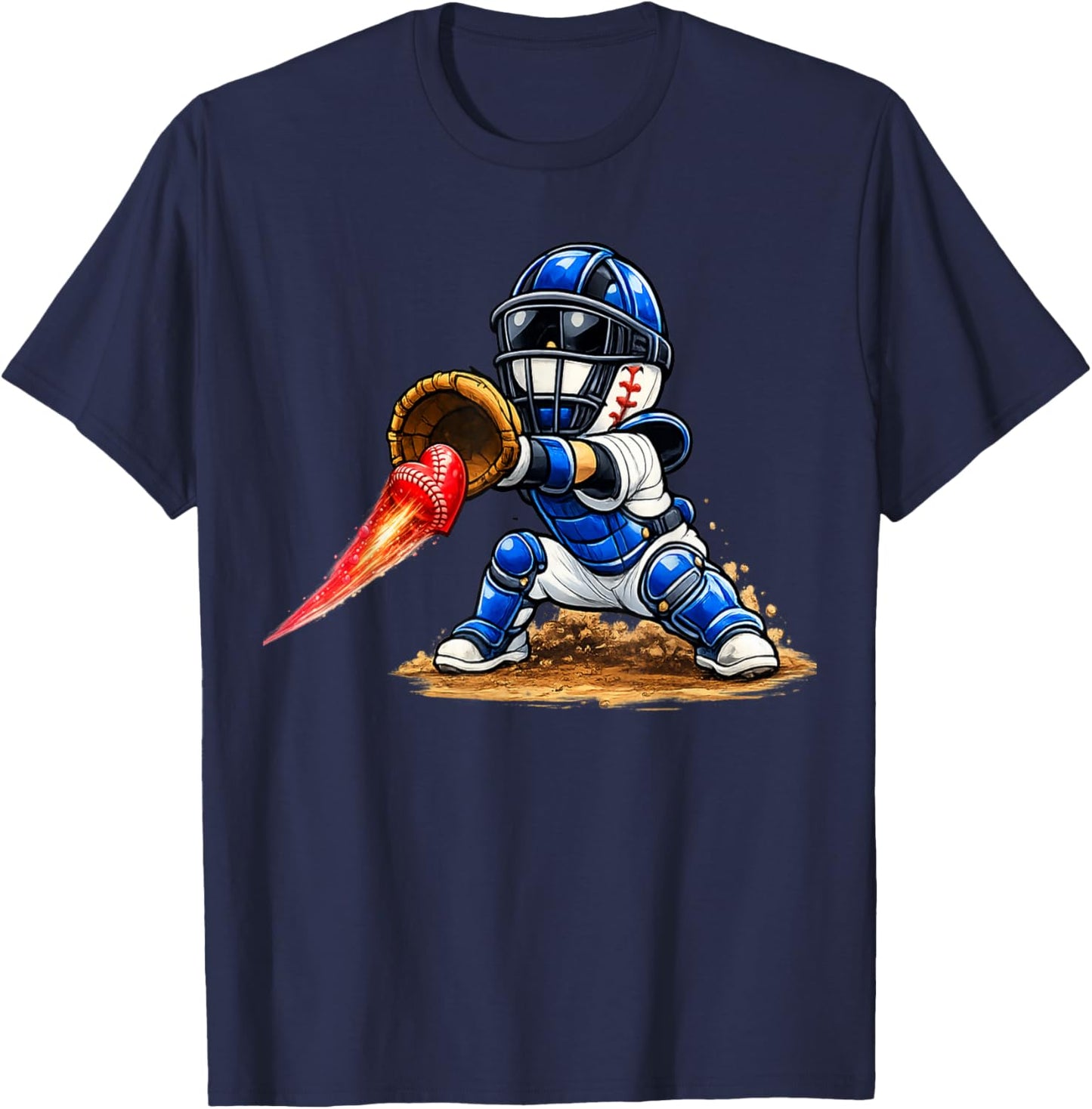 Baseball Valentine's Day Drip Ice Cream Team T-Shirt - T-Shirt | Navy