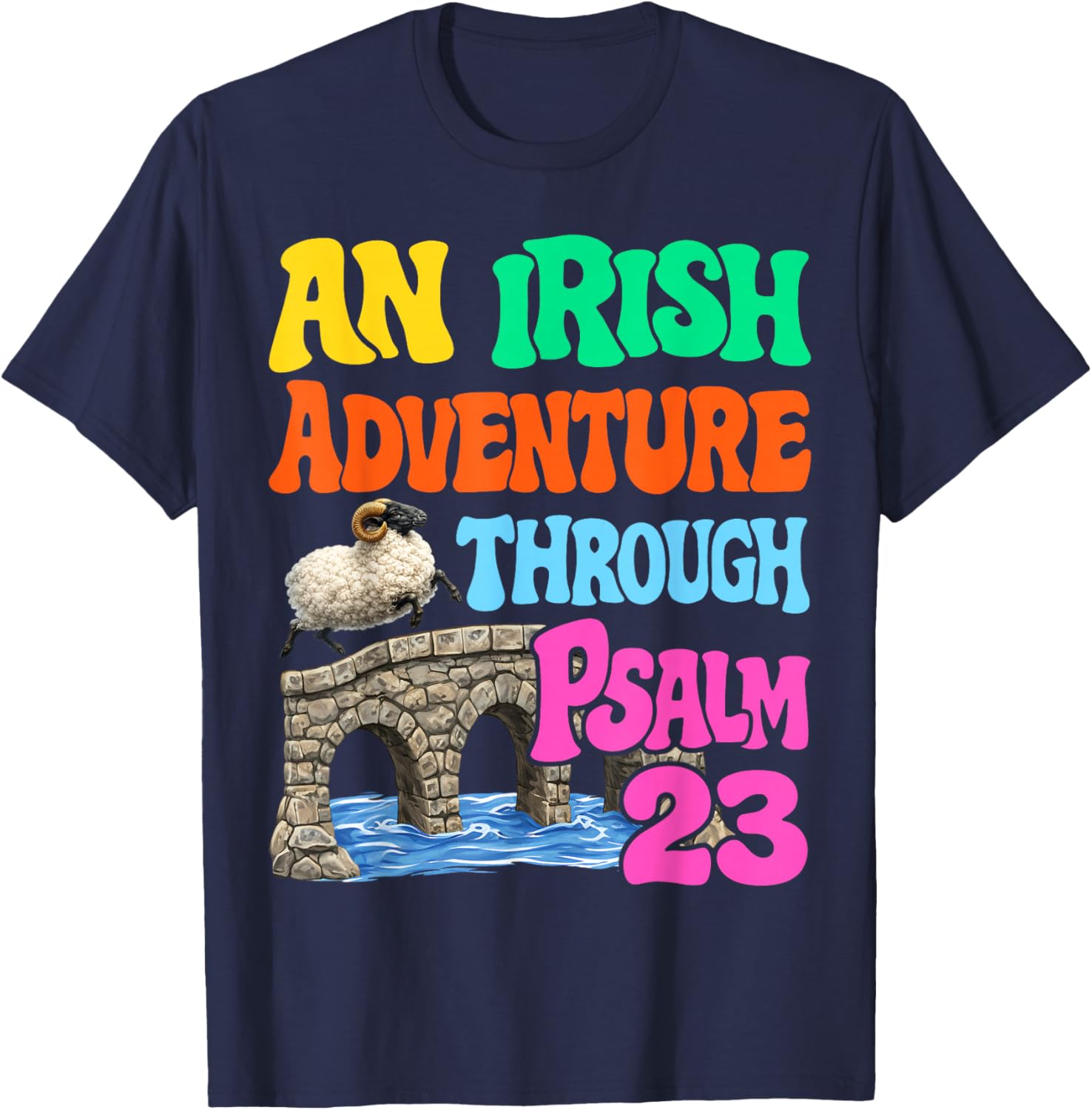 an Irish Adventure Through Psalm 23 Emerald Crossing VBS T-Shirt - T-Shirt | Navy