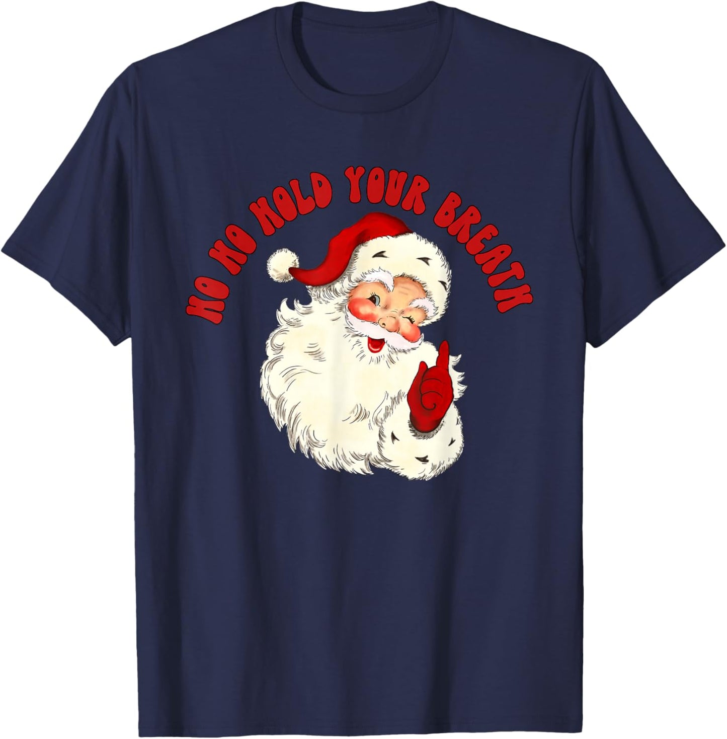Vintage Santa Skeleton Ho Ho Hold Your Breath Radiology Dept T-Shirt - T-Shirt | Navy